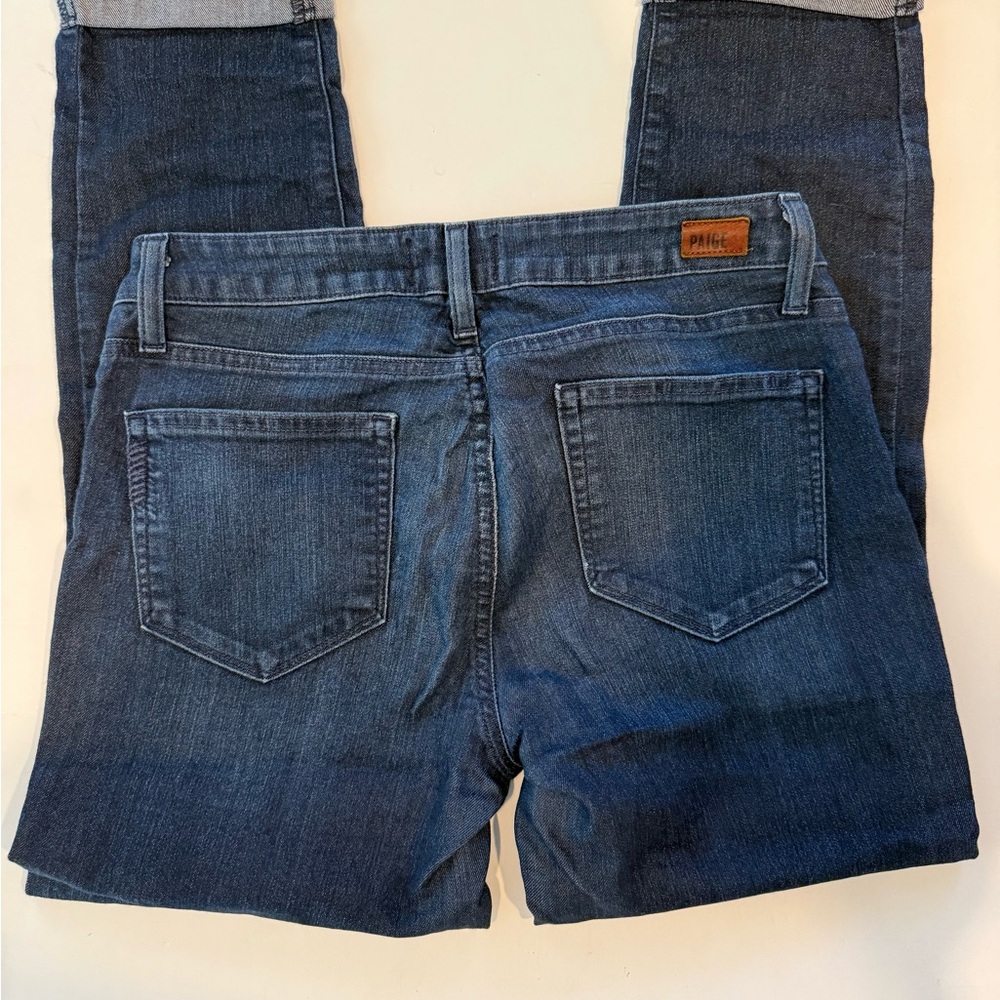 PAIGE WOMENS DARK WASH KYLIE CROP ANKLE JEANS SIZE 28 - Picture 5 of 9